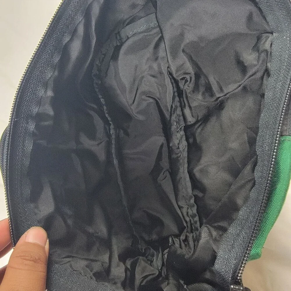 Made In The USA Green Nylon Travel Bag Multiple Compartments Adjustable Strap